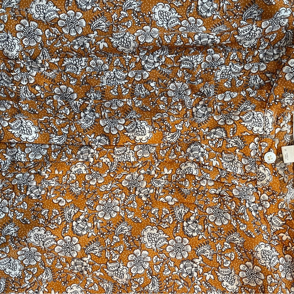 LOFT Mustard Floral Button-Front Blouse - Picture 3 of 3